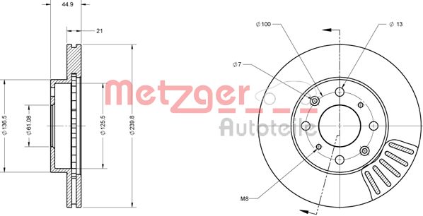 METZGER Тормозной диск 6110454