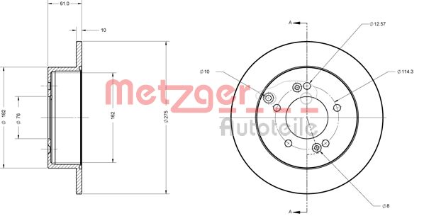 METZGER Тормозной диск 6110459