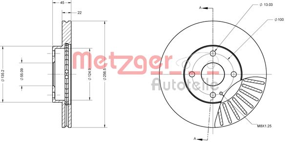 METZGER Тормозной диск 6110505