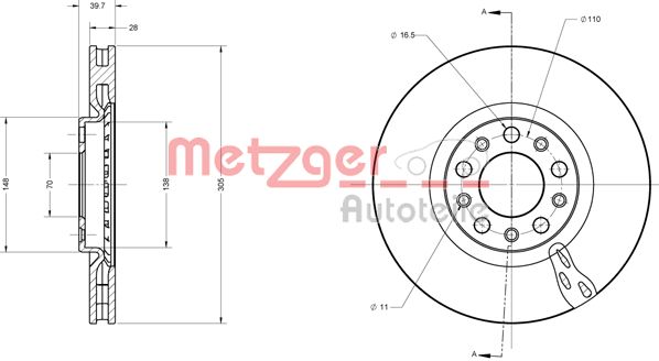 METZGER Тормозной диск 6110519