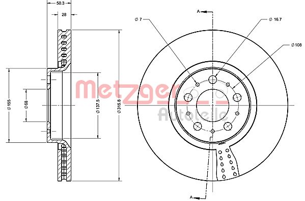 METZGER Тормозной диск 6110521