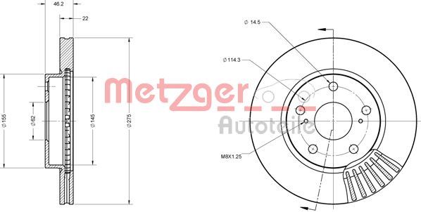 METZGER Тормозной диск 6110539