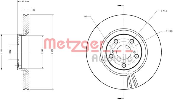 METZGER Тормозной диск 6110542