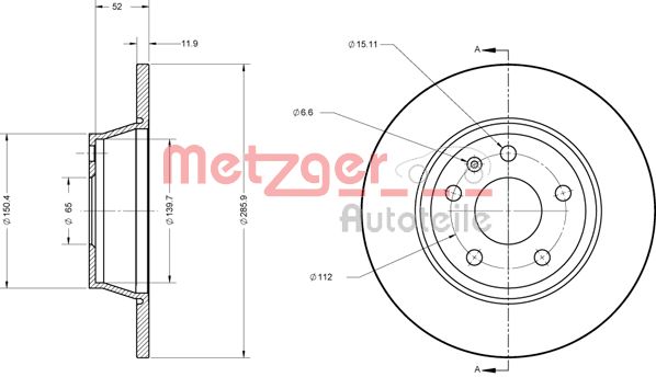 METZGER Тормозной диск 6110574