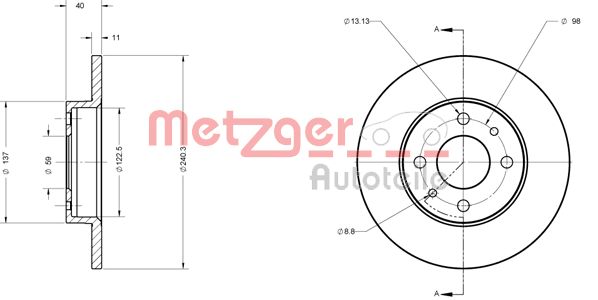 METZGER Тормозной диск 6110585