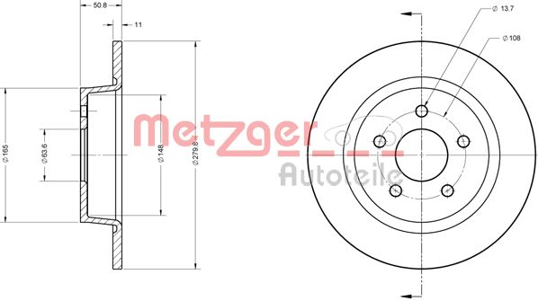 METZGER Тормозной диск 6110604