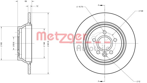 METZGER Тормозной диск 6110615