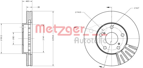 METZGER Тормозной диск 6110624