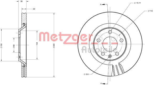 METZGER Тормозной диск 6110697