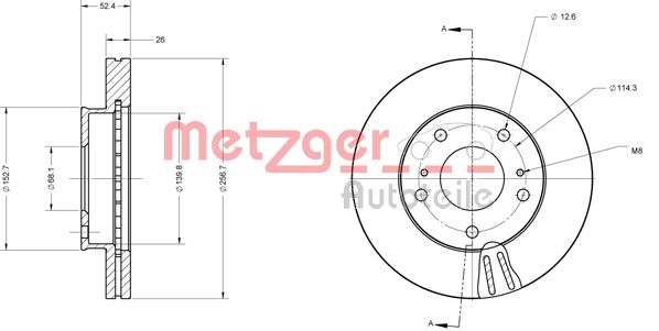 METZGER Тормозной диск 6110702