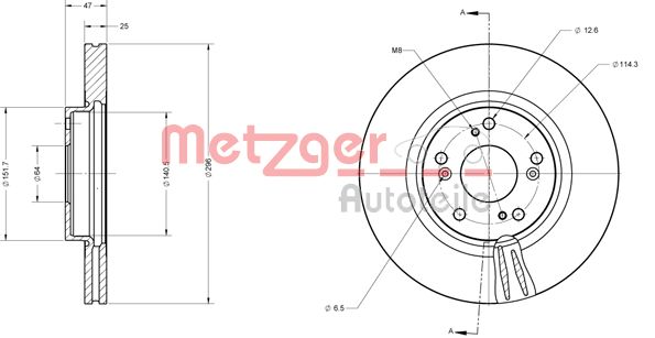 METZGER Тормозной диск 6110706