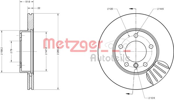 METZGER Тормозной диск 6110712