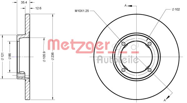 METZGER Тормозной диск 6110713