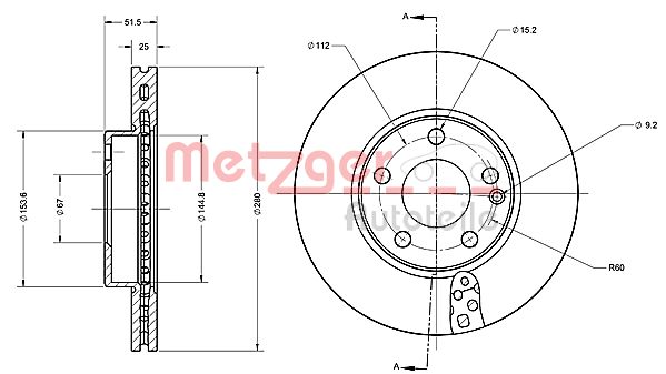 METZGER Тормозной диск 6110721