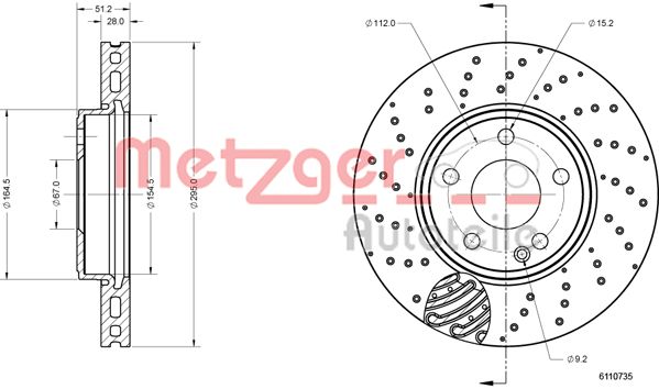 METZGER Тормозной диск 6110735
