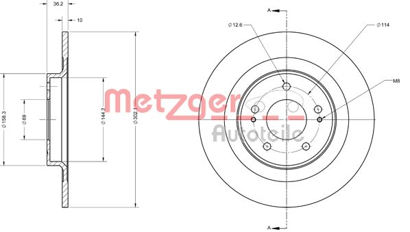 METZGER Тормозной диск 6110741