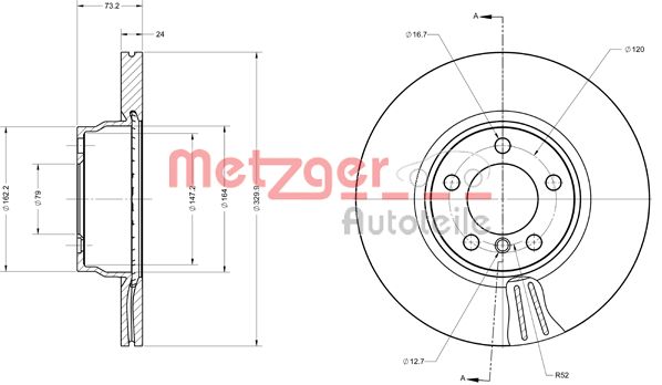 METZGER Тормозной диск 6110743