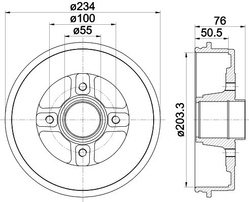 MINTEX Тормозной барабан MBD308