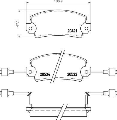 MINTEX Комплект тормозных колодок, дисковый тормоз MDB1112
