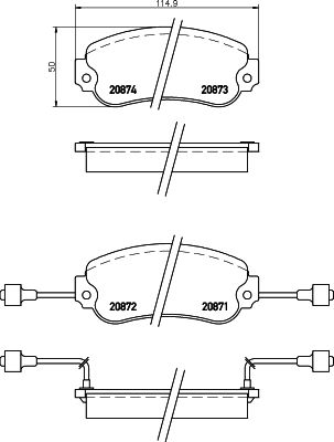 MINTEX Комплект тормозных колодок, дисковый тормоз MDB1171