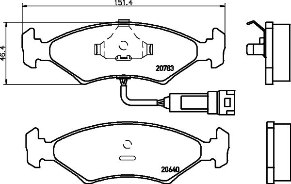 MINTEX Piduriklotsi komplekt,ketaspidur MDB1174