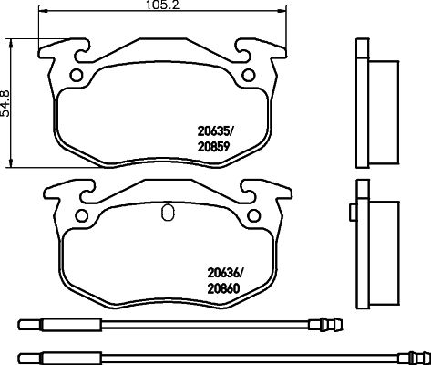 MINTEX Комплект тормозных колодок, дисковый тормоз MDB1209