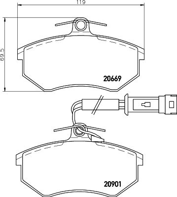 MINTEX Комплект тормозных колодок, дисковый тормоз MDB1293