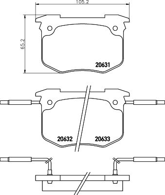 MINTEX Комплект тормозных колодок, дисковый тормоз MDB1315