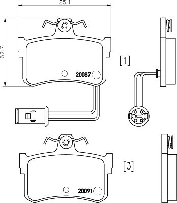 MINTEX Комплект тормозных колодок, дисковый тормоз MDB1343