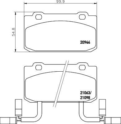 MINTEX Комплект тормозных колодок, дисковый тормоз MDB1357