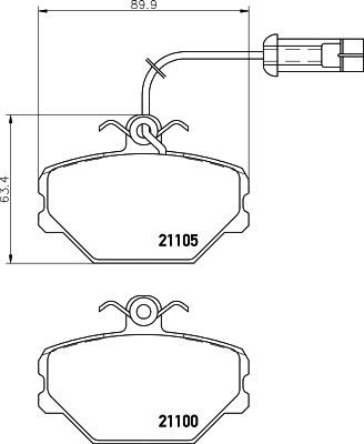 MINTEX Piduriklotsi komplekt,ketaspidur MDB1384