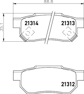 MINTEX Piduriklotsi komplekt,ketaspidur MDB1411