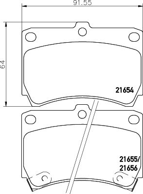 MINTEX Piduriklotsi komplekt,ketaspidur MDB1530