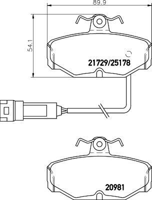 MINTEX Комплект тормозных колодок, дисковый тормоз MDB1639