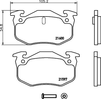 MINTEX Комплект тормозных колодок, дисковый тормоз MDB1677
