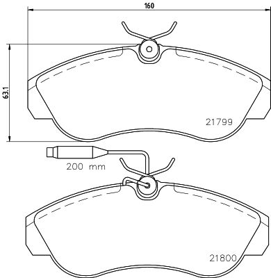 MINTEX Piduriklotsi komplekt,ketaspidur MDB1704