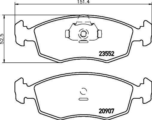 MINTEX Комплект тормозных колодок, дисковый тормоз MDB2076