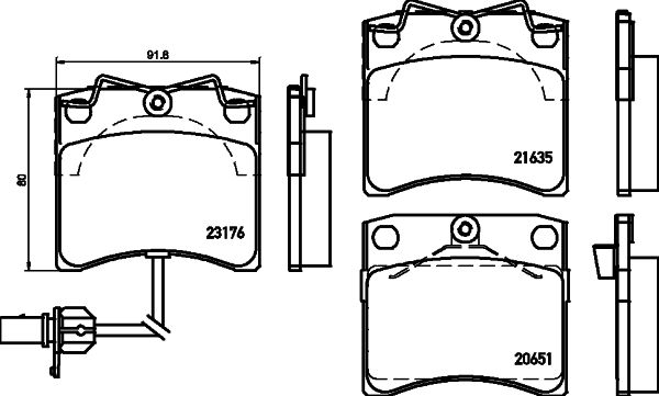 MINTEX Комплект тормозных колодок, дисковый тормоз MDB2095