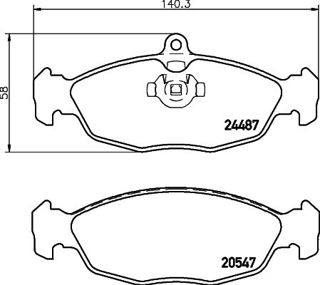MINTEX Комплект тормозных колодок, дисковый тормоз MDB2243