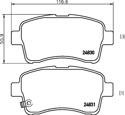 MINTEX Piduriklotsi komplekt,ketaspidur MDB2275