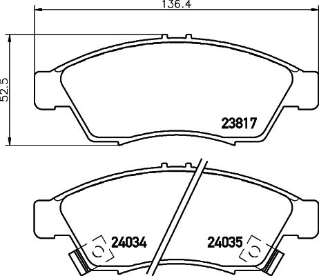 MINTEX Piduriklotsi komplekt,ketaspidur MDB2326