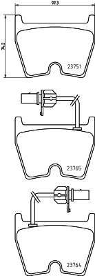 MINTEX Piduriklotsi komplekt,ketaspidur MDB2601