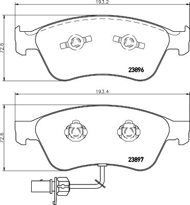 MINTEX Комплект тормозных колодок, дисковый тормоз MDB2645