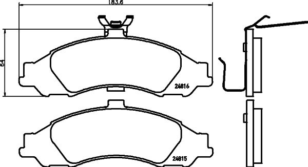 MINTEX Piduriklotsi komplekt,ketaspidur MDB2668