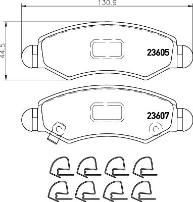 MINTEX Piduriklotsi komplekt,ketaspidur MDB2709