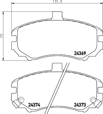 MINTEX Piduriklotsi komplekt,ketaspidur MDB2721