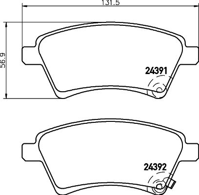 MINTEX Piduriklotsi komplekt,ketaspidur MDB2797