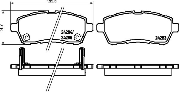 MINTEX Piduriklotsi komplekt,ketaspidur MDB2968