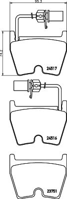 MINTEX Piduriklotsi komplekt,ketaspidur MDB2970