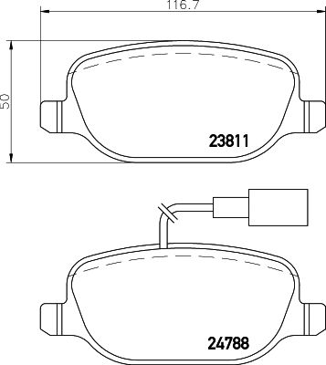 MINTEX Piduriklotsi komplekt,ketaspidur MDB3125